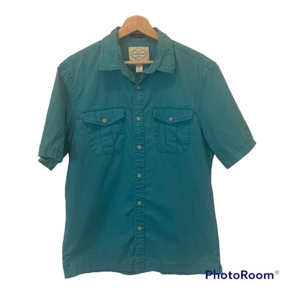 St. John's Bay Other - St. John's Bay Men's Medium Classic Fit Teal Short Sleeve Button Down Shirt